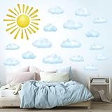 DECOWALL DS12-8079 Stickers Muraux Nuage Soleil et