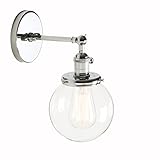 Pathson Réglable Applique Verre Boule Abat-jour Lampe