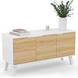 IDMarket - Buffet Bas scandinave 113 cm FINN Blanc