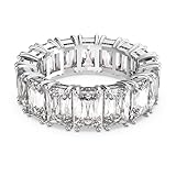 Swarovski Bague Vittore, Taille rectangulaire, Blanche,