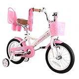 RULLY Vélo Enfant 16 Pouces pour Filles de 4 à 7 Ans,