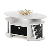 Furinno Jaya Table Basse Ovale avec Poubelle, Engineered
