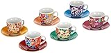 Excelsa Kimono Lot de 6 tasses à café avec soucoupe,