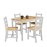 furniture-uk-shop Ensemble Table en Bois + 4 Chaises