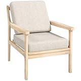 HOMCOM Fauteuil Design Minimaliste Structure Bois,