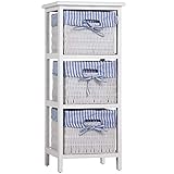 Casaria Meuble de rangement à paniers Blanc bleu en