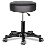 Casaria® Tabouret de Bureau Noir pivotant 360° Hauteur
