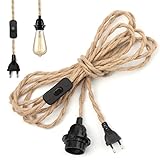 Lustre Corde de Chanvre Câble 4.5m, Hotloop Douille