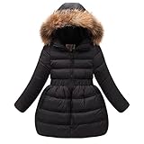 LSERVER Fille Manteau d'hiver Doudoune Neige Capuche