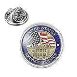 Badgmania Pin's Argenté 20mm USA Service Secret United