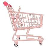 Mini Caddie Rose En Métal Avec Roues Fonctionnelles,