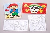 Baker Ross Illustrations pirates en sable coloré (lot