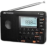 Retekess V115 Radio Portable,Petite Radio Rechargeable,FM