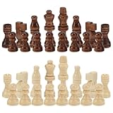 32Pcs Pièces D'échecs en Bois, Pièces D'échecs Portables