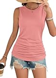 WNEEDU Debardeur Femme Base col Rond Tee Shirt Sexy