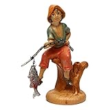 Holyart Pêcheur avec Poisson sur Canne à pêche pour