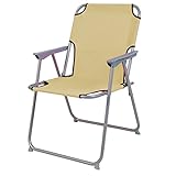 Chaise de camping pliable en tissu Oxford Beige, convient