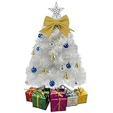 stargo Petit Sapin de Noël Blanc - Mini Sapin de Noël