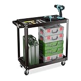 Relaxdays Chariot d'atelier, 2 Niveaux, Charge maximale