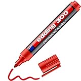 edding 300 Marqueur permanent - rouge - 1 stylo - pointe
