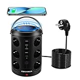OBVHNUA 18 en 1 Multiprise Electrique 12 Prises 5 Ports