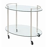 HAKU Möbel desserte Optique INOX, métal, Verre trempé