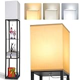 LED Lampadaire en Bois, 1.6M Lampe de Plancher avec