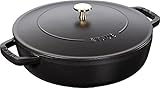 STAUB Sauteuse Chistera en Fonte, Ø 28 cm, 3,7 L, Noir