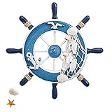 Hosh Gouvernail de Bateau Décoratif en Bois - Barre