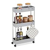 Relaxdays Meuble Polyvalent à roulettes, 70x15,5x40,5