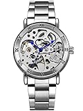 Alienwork Montre Automatique Homme Femme Argent Bracelet
