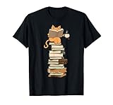 Chats mignons drôles, livres, cadeau de thé T-Shirt