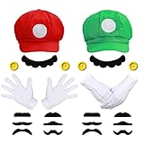 iZoeL Deguisement mario Chapeau Luigi Casquette Deguisement