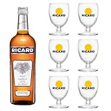 RICARD Pack Pastis de Marseille + 6 verres Apéritif