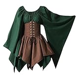 Dasongff Vêtement Robe Médiéval Femme Robe Vintage