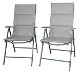 Chicreat - Lot de 2 chaises de camping pliables capitonnées,