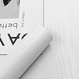Abyssaly Papier Adhésif pour Meuble Bois Blanc Papier