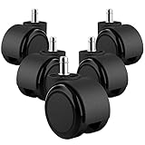 Nirox Jeu de 5 Roulettes de chaises de bureau 11 mm