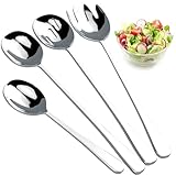 Mispudin 4 Pièces Couverts à Salade Inox Long, Couvert