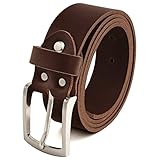 Fa.Volmer Brun Vintage Ceinture en cuir de buffle pleine