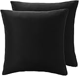 Amazon Basics Taies d'oreiller en microfibre, Noir,