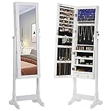 SONGMICS LED Armoire à Bijoux Armoire de Rangement