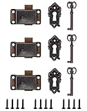 QWORK® 3 pièces antique serrure meubles, serrures rétro