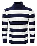 QZH.DUAO Pull décontracté à col roulé pour homme avec