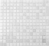 Mélange de Carreaux de Mosaïque en Verre Blanc - 2