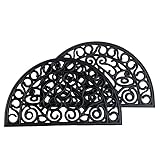 PROGOM - Paillasson 100% Caoutchouc - Demi Lune - Effet