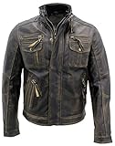 Noir Chaud Vintage Brando Veste Motard en Cuir pour