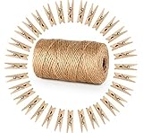 ABSOFINE 328 Pieds Ficelle de Jute et 100 pièces Mini