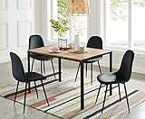 BAÏTA Table à Manger Soho, Bois et métal Noir, L120cm