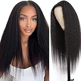 Weeybay Perruque Cheveux Humain Yaki Straight Human